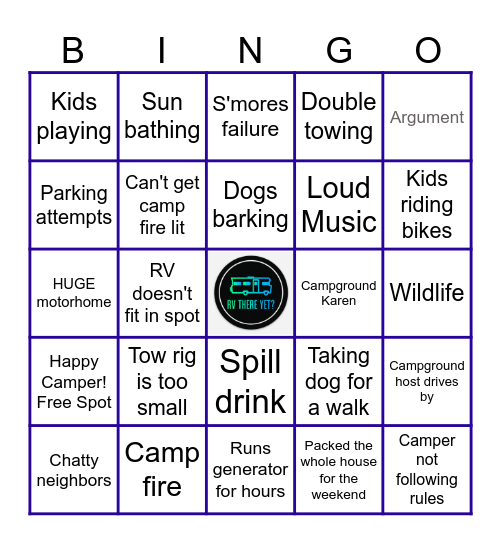 Camping Bingo Card