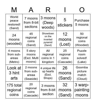 Smo Bingo Card