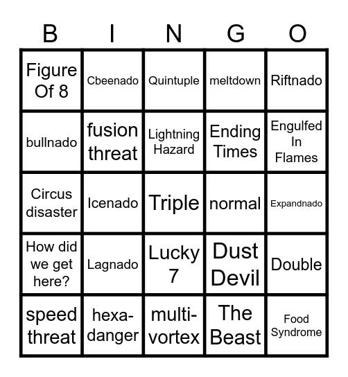 TORNADO ALLEY ZENITH GAMEMODE BINGO Card