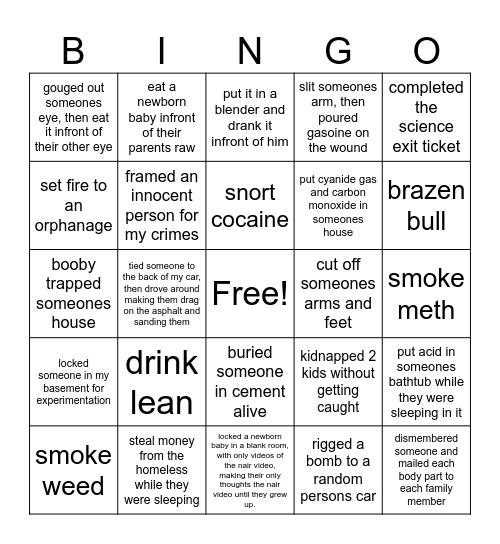 old town road Bingo Card