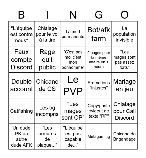 Le bingo du drama! Bingo Card