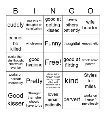 Transfem Bingo Card