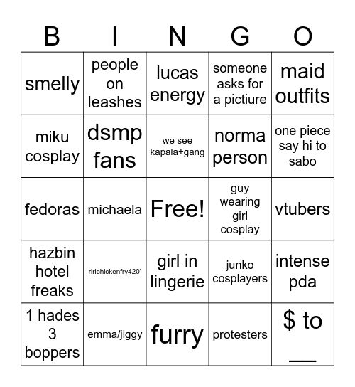 ax bingo Card