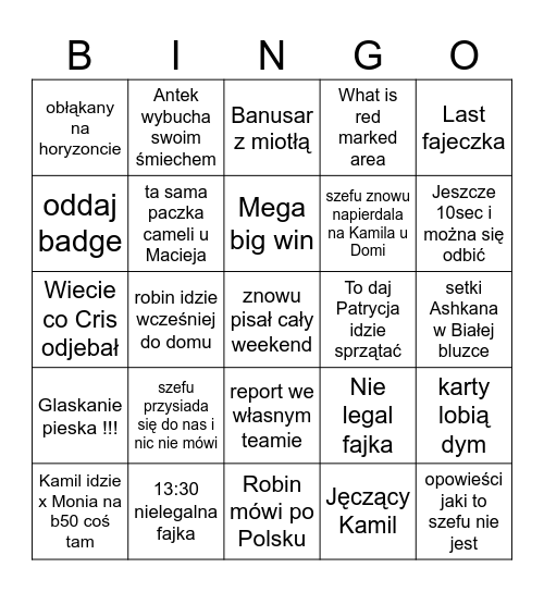 STADO Bingo Card