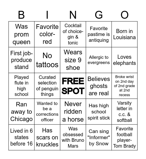 BINGO Card