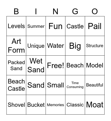 Sandcastle Bingo Card