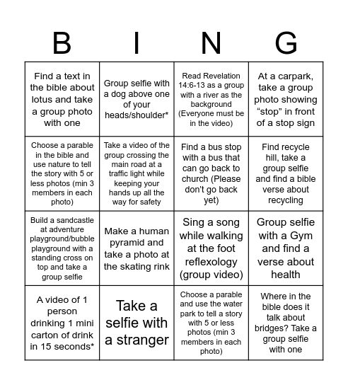 Bishan park Bingo Card