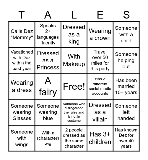 The Hunt Bingo Card