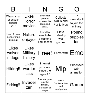 how similar to Asher Bingo Card