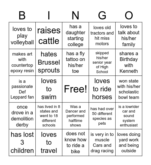 Paducah Vienna CSR Bingo Card