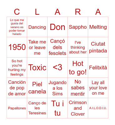 24 al 24 del 24 Bingo Card