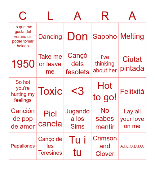 24 al 24 del 24 Bingo Card