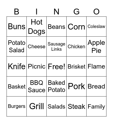 BBQ Bingo Card