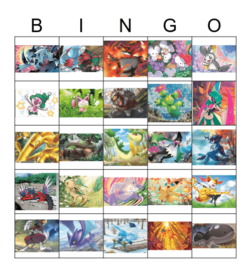 Favorite Pokemon Bingo Card