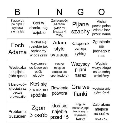 BINGO MAZURSY 2024 Bingo Card