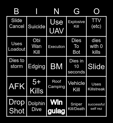 Big Puffer Bingo Card