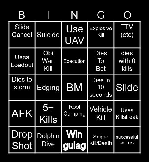 Big Puffer Bingo Card