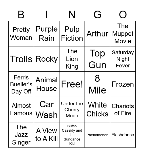 White Squall Line Bingo Card