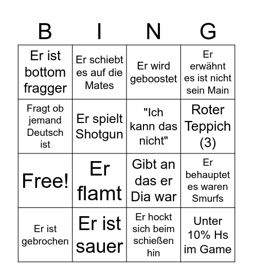 Marv Bingo Card