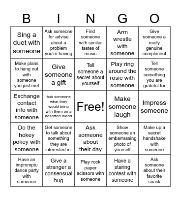 Icebreaker Bingo Card