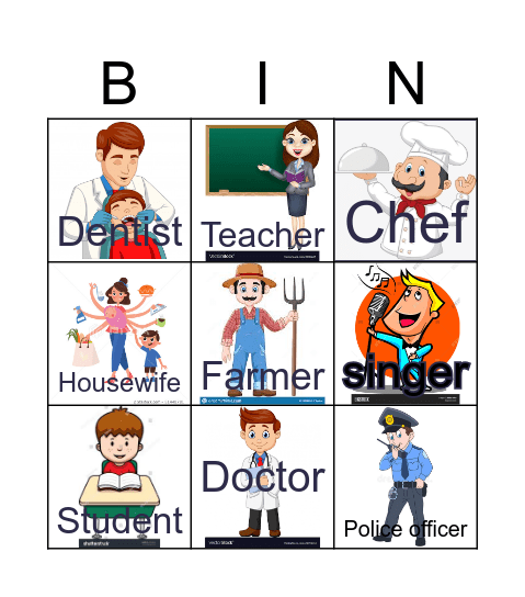 Jobs and Occupations Bingo Card