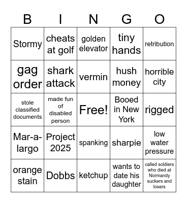 Election 2024  Bingo Card