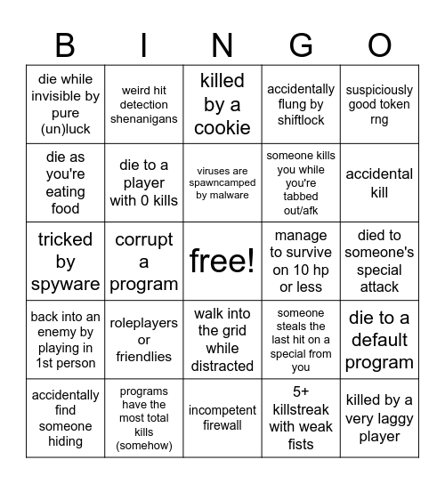 databrawl (battle) bingo! Bingo Card