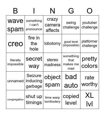 RECENT TAAAAAAAAAAB Bingo Card