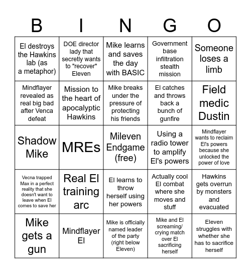 S5 Pipedream Bingo Card