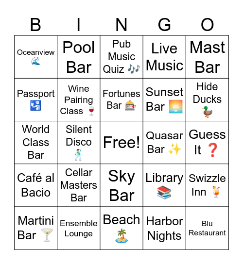 Bermuda Bingo Card