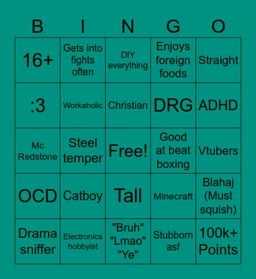 SUPERNOVA'S BINGO V2 Bingo Card