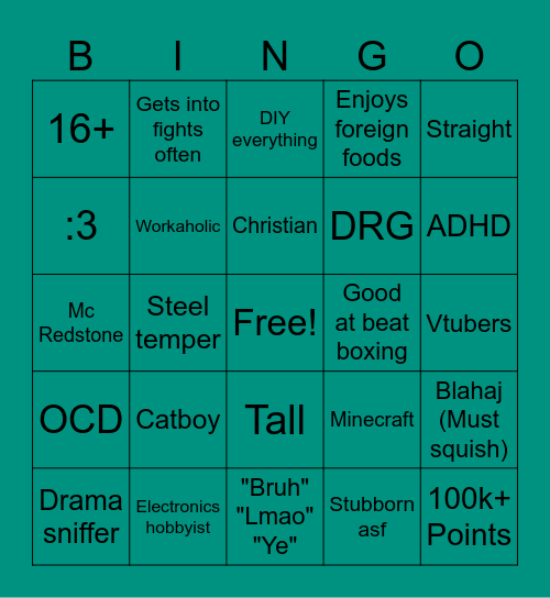 SUPERNOVA'S BINGO V2 Bingo Card