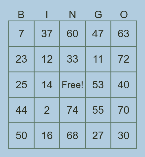 Best Card Bingo Card