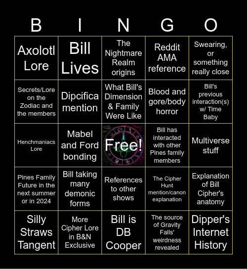 The Book of Bill Bingo Card