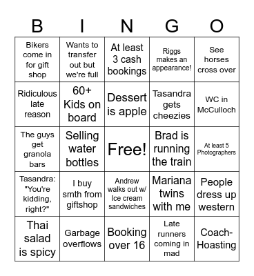GTR BINGO Card
