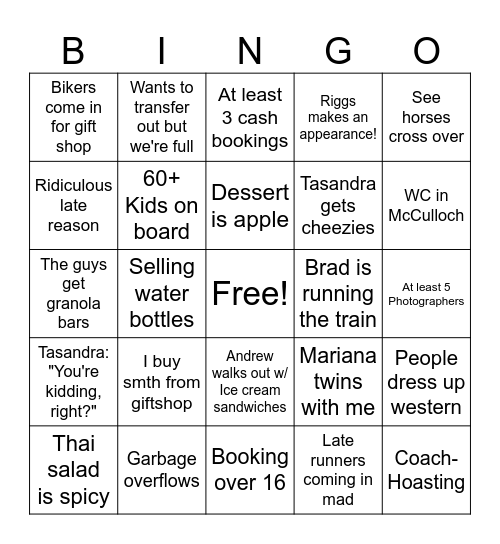 GTR BINGO Card