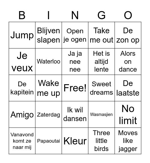 eSta binGO 2 Bingo Card