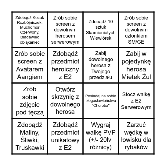 NUBESOWE BINGO V2 Bingo Card