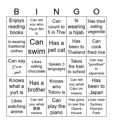 Find Someone Who Bingo Card