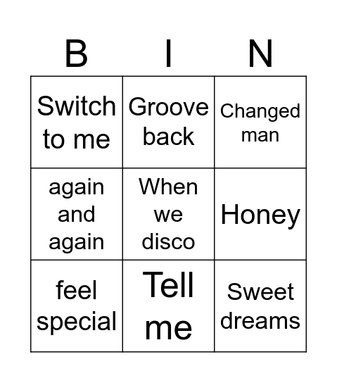 Jyp bingo Card