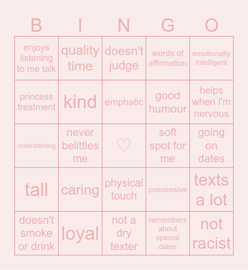 (*´˘`*)♡ Bingo Card