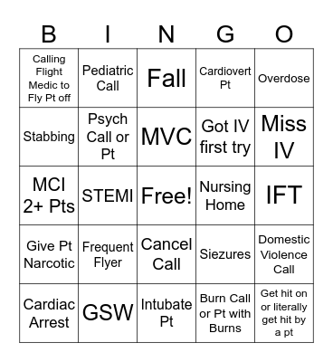 EMS BINGO Card