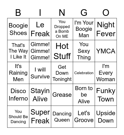 Disco Era #1 Bingo Card
