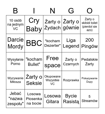 Friends Bingo Card