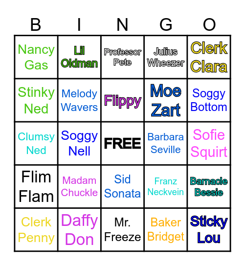 SOS Bingo Card