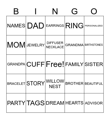 Willow Nest Bingo Card