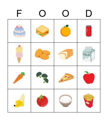 FOOD Bingo Card