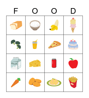 FOOD Bingo Card