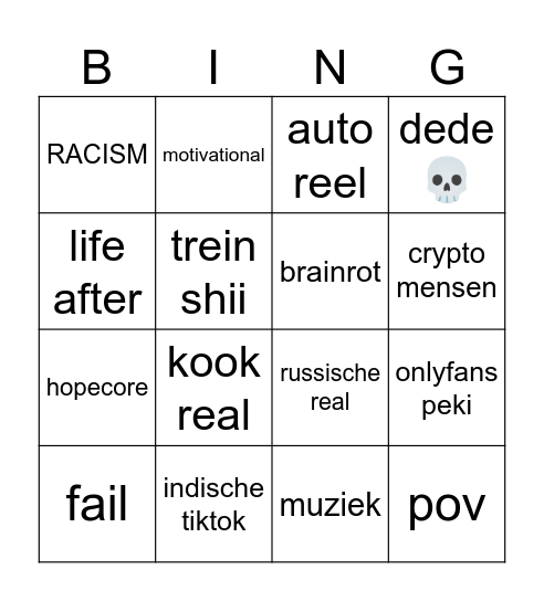 insta bingo Card