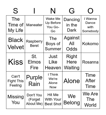 Rosanna and Amy's Birthday Singo Bingo Card
